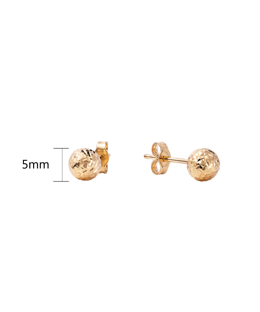 Auksiniai Graviruoti Auskarai "Burbuliukai" 5mm - Auksiniai auskarai - Goldinga
