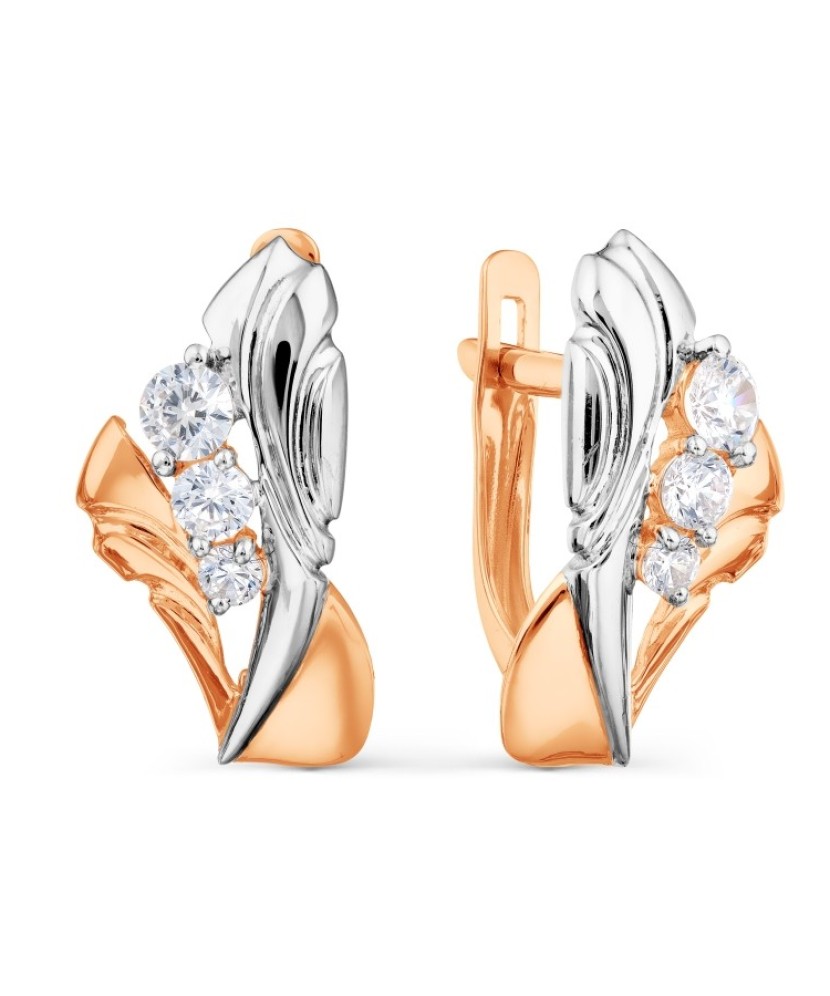 Auksiniai auskarai su cirkoniais - Auksiniai auskarai - Goldinga