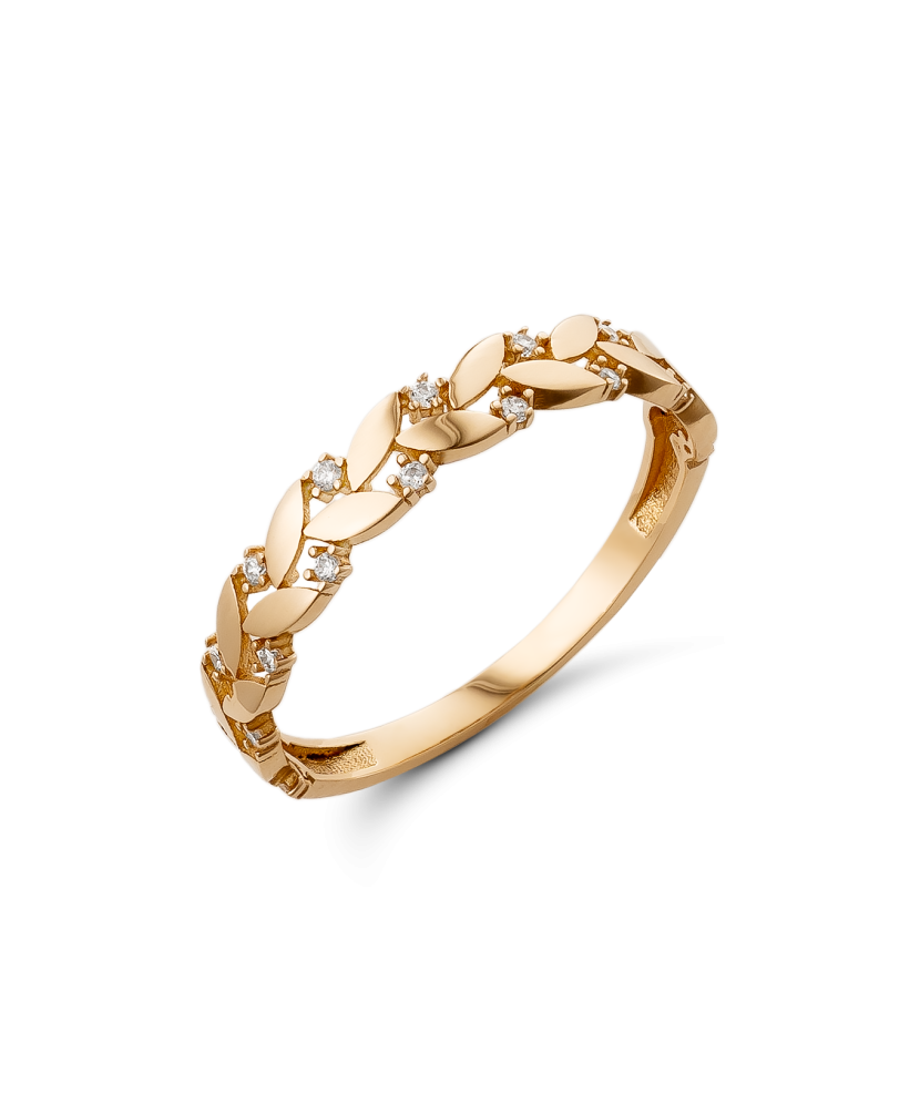 Auksinis žiedas su cirkoniais - Perkamiausi - Goldinga