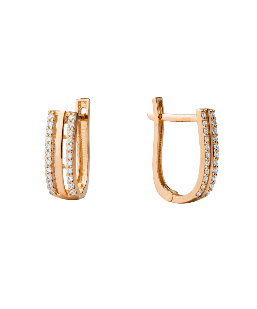 Auksiniai auskarai su cirkoniais - Auksiniai auskarai - Goldinga