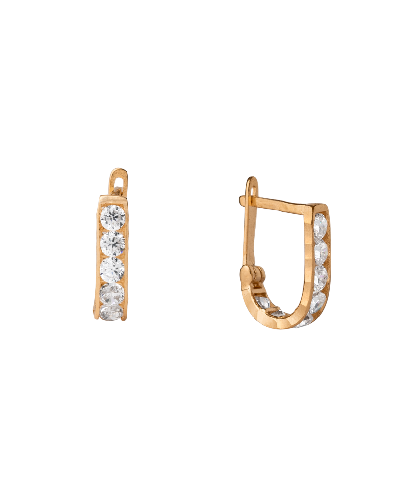 Auksiniai auskarai su cirkoniais - Auksiniai auskarai - Goldinga