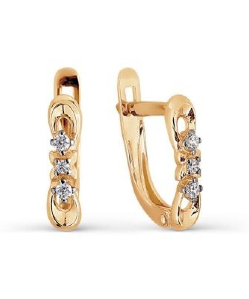 Auksiniai auskarai su cirkoniais - Auksiniai auskarai - Goldinga