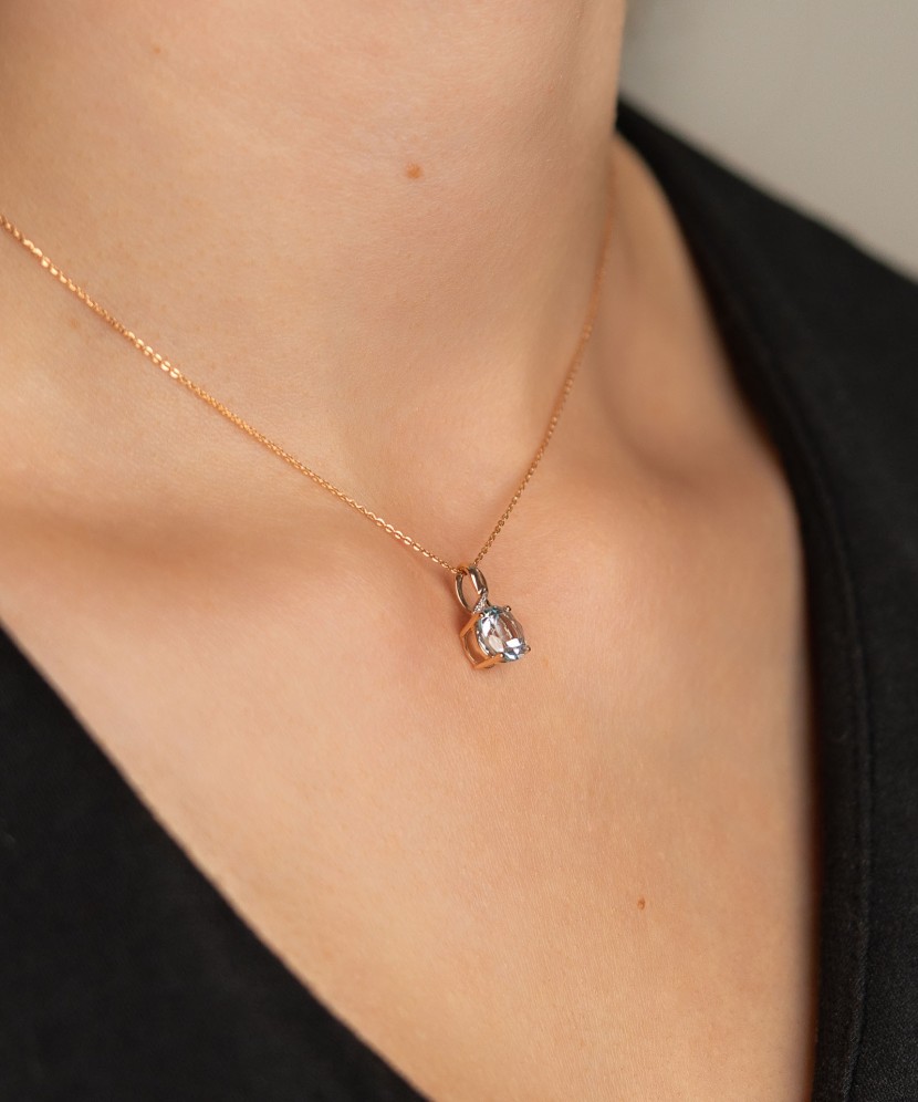 Auksinis pakabukas su topazu ir deimantais - Pakabukai su brangakmeniais - Goldinga