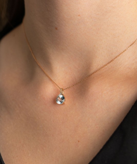 Auksinis pakabukas su topazu ir deimantais - Pakabukai su brangakmeniais - Goldinga