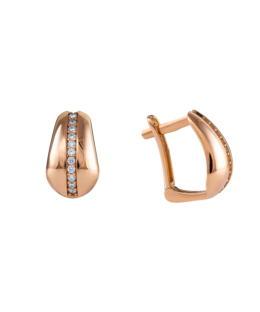 Auksiniai auskarai su cirkoniais - Auksiniai auskarai - Goldinga