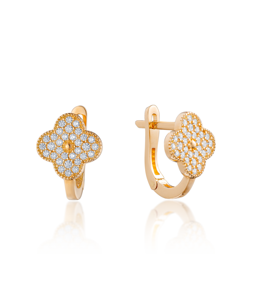 Auksiniai auskarai su cirkoniais - Auksiniai auskarai - Goldinga