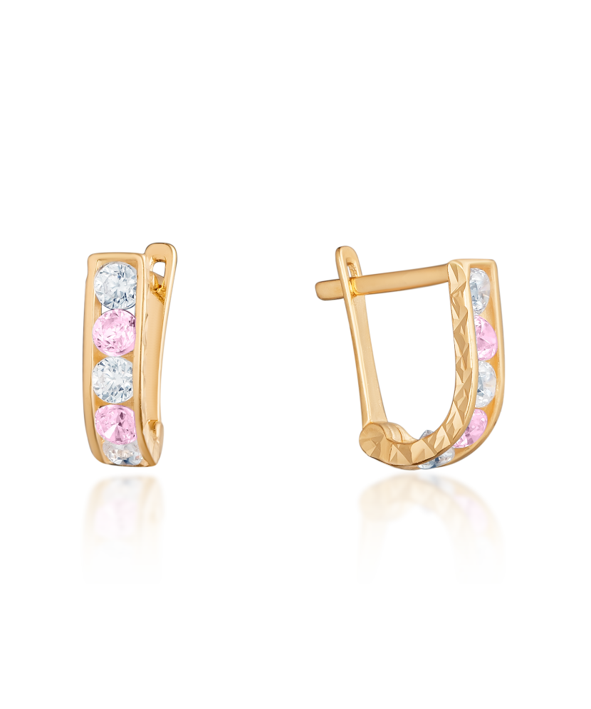 Auksiniai auskarai su cirkoniais - Perkamiausi - Goldinga