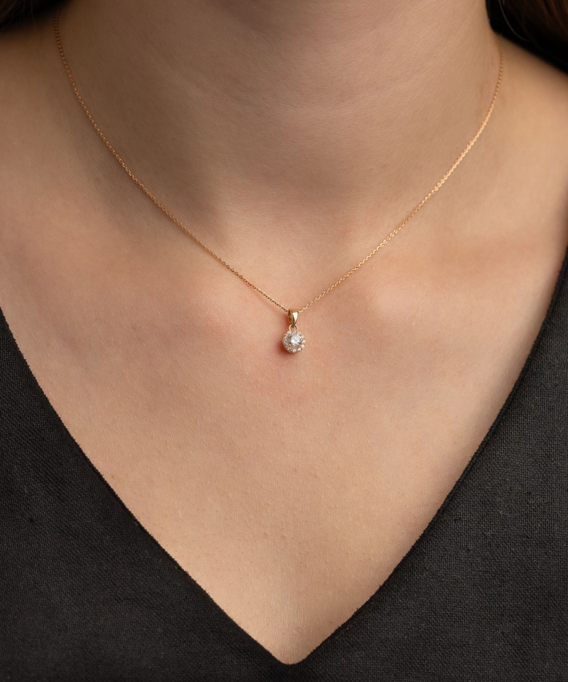 Auksinis pakabukas su cirkoniais - Auksiniai pakabukai - Goldinga