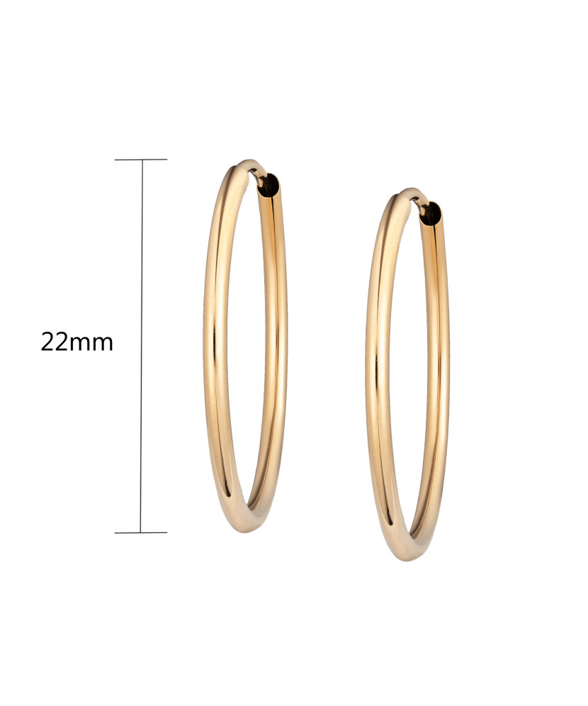 Auksiniai Auskarai Rinkutės 22mm - Auksiniai auskarai - Goldinga