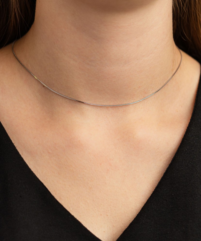 Balto aukso grandinėlė "box" 0.8mm - Auksinės grandinėlės - Goldinga