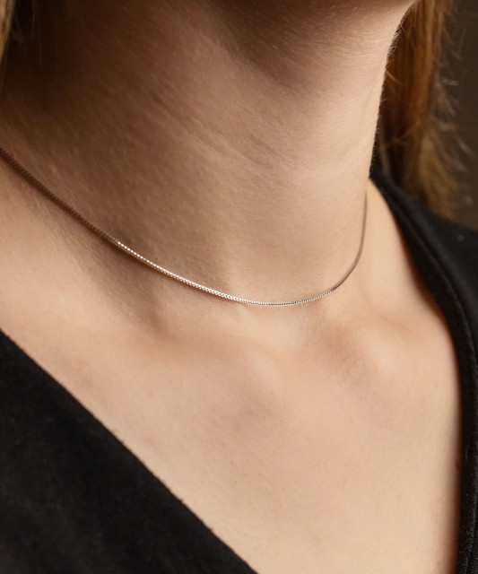 Balto aukso grandinėlė "box" 0.8mm - Auksinės grandinėlės - Goldinga