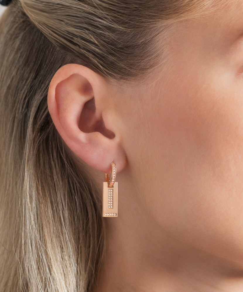 Auksiniai auskarai su cirkoniais - Auksiniai auskarai - Goldinga