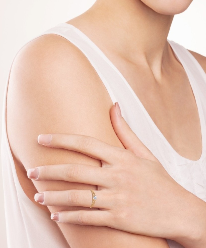 Auksinis žiedas su cirkoniu - Auksiniai žiedai - Goldinga