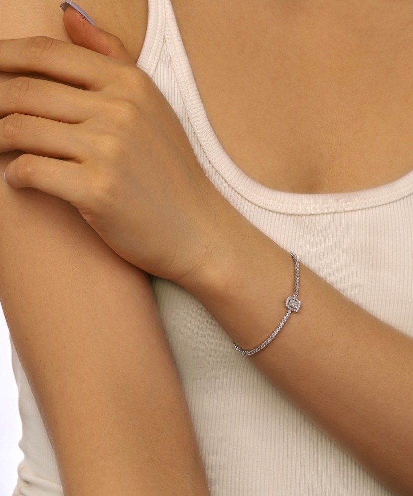 sidabrinė apyrankė su cirkoniais - Sidabrinės apyrankės - Goldinga