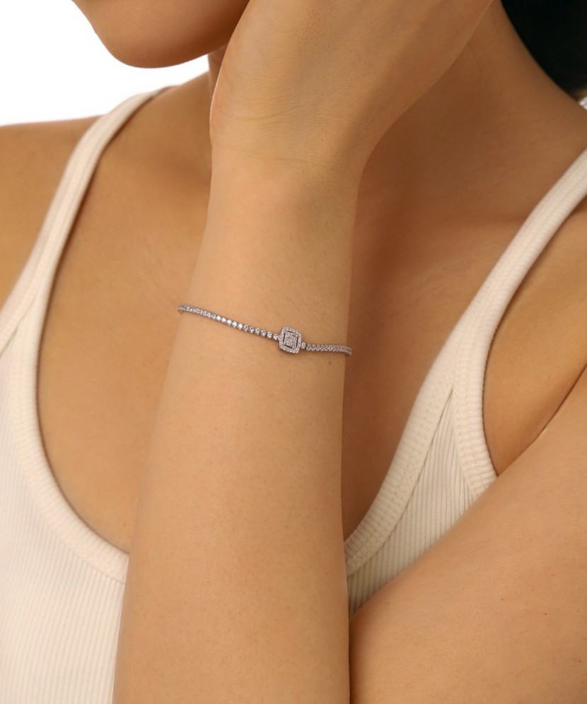 sidabrinė apyrankė su cirkoniais - Sidabrinės apyrankės - Goldinga