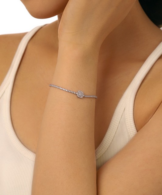 sidabrinė apyrankė su cirkoniais - Sidabrinės apyrankės - Goldinga