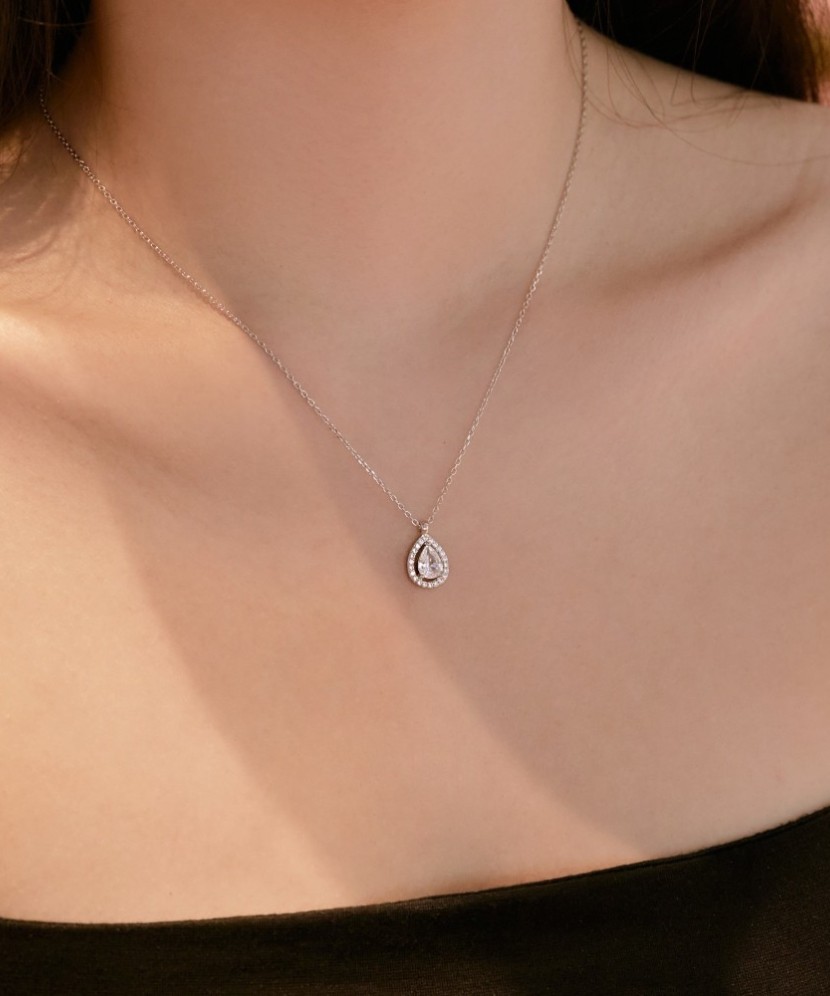 Sidabrinė Grandinėlė Su Cirkonio Pakabuku - Sidabrinės grandinėlės su pakabukais - Goldinga