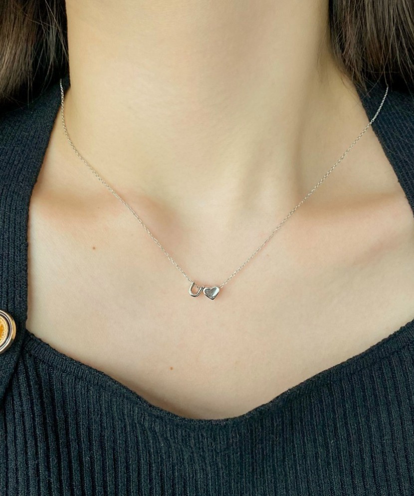 Sidabrinė Grandinėlė Su Pakabuku Raidė U - Sidabrinės grandinėlės su pakabukais - Goldinga