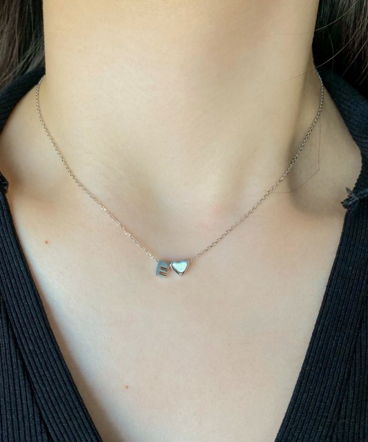 Sidabrinė Grandinėlė Su Pakabuku Raidė E - Sidabrinės grandinėlės su pakabukais - Goldinga