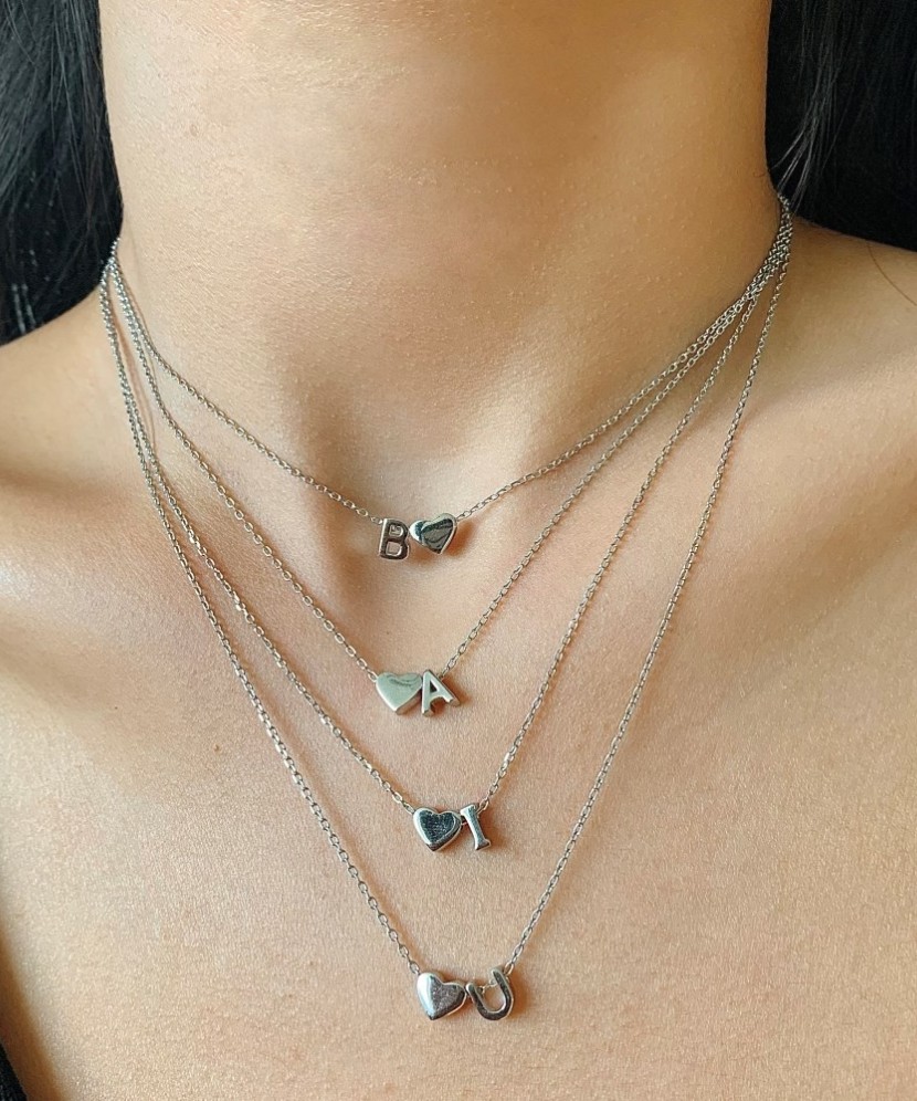 Sidabrinė Grandinėlė Su Pakabuku Raidė D - Sidabrinės grandinėlės su pakabukais - Goldinga