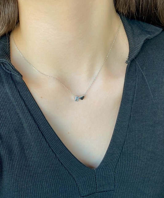 Sidabrinė Grandinėlė Su Pakabuku Raidė B - Sidabrinės grandinėlės su pakabukais - Goldinga