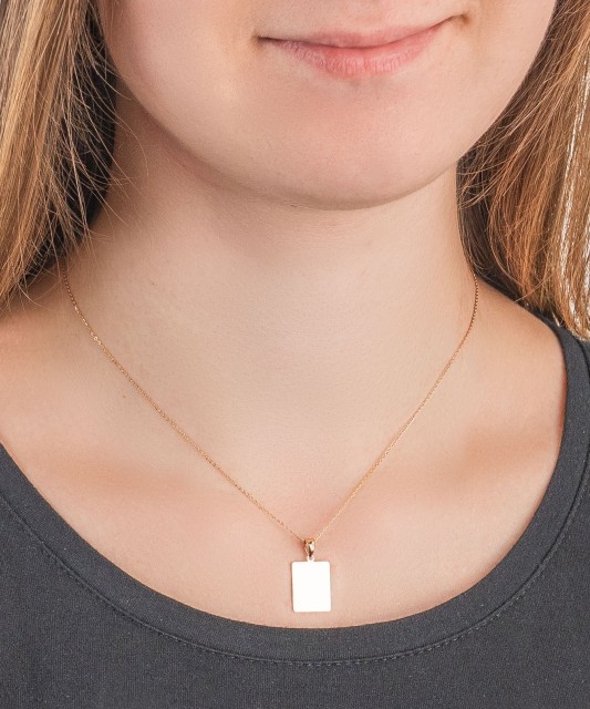 Auksinis pakabukas "Plokštelė" - Auksiniai pakabukai - Goldinga