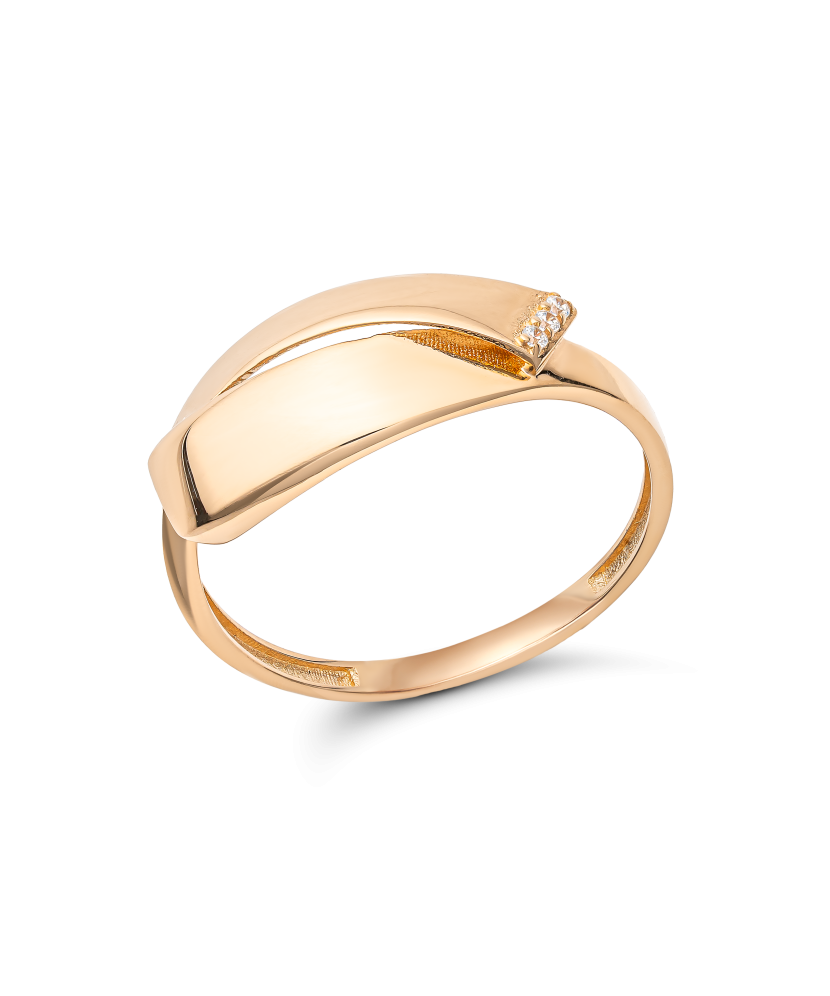 Auksinis žiedas su cirkoniais - Auksiniai žiedai - Goldinga