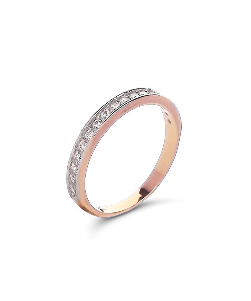 Auksinis žiedas su cirkoniais - Auksiniai žiedai - Goldinga