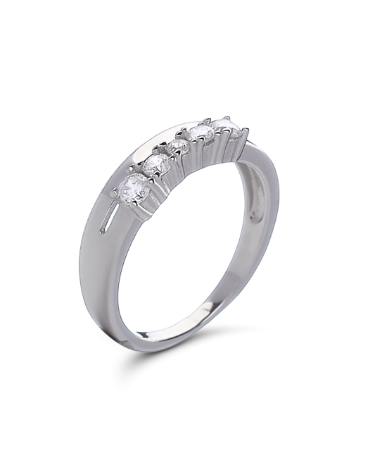 Sidabrinis žiedas su cirkoniais - Sidabriniai žiedai - Goldinga