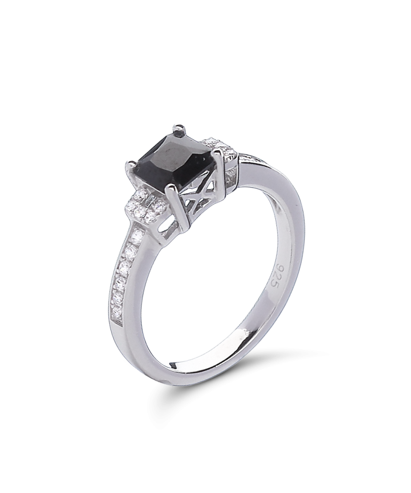 Sidabrinis žiedas su cirkoniais - Sidabriniai žiedai - Goldinga