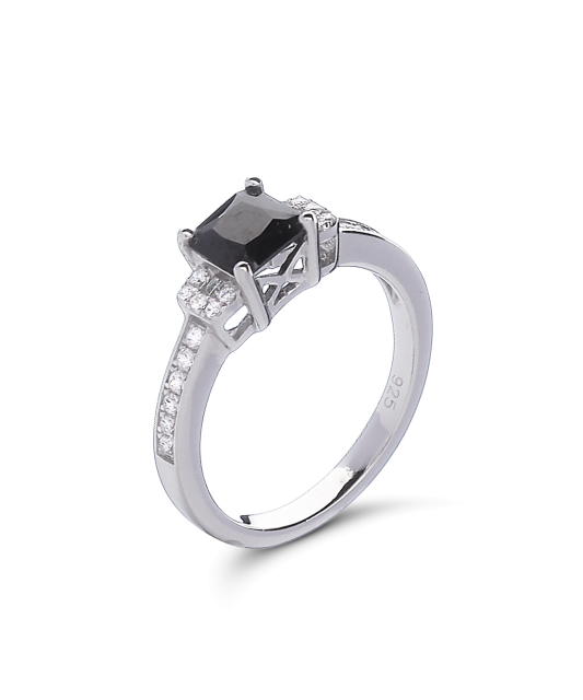 Sidabrinis žiedas su cirkoniais - Sidabriniai žiedai - Goldinga