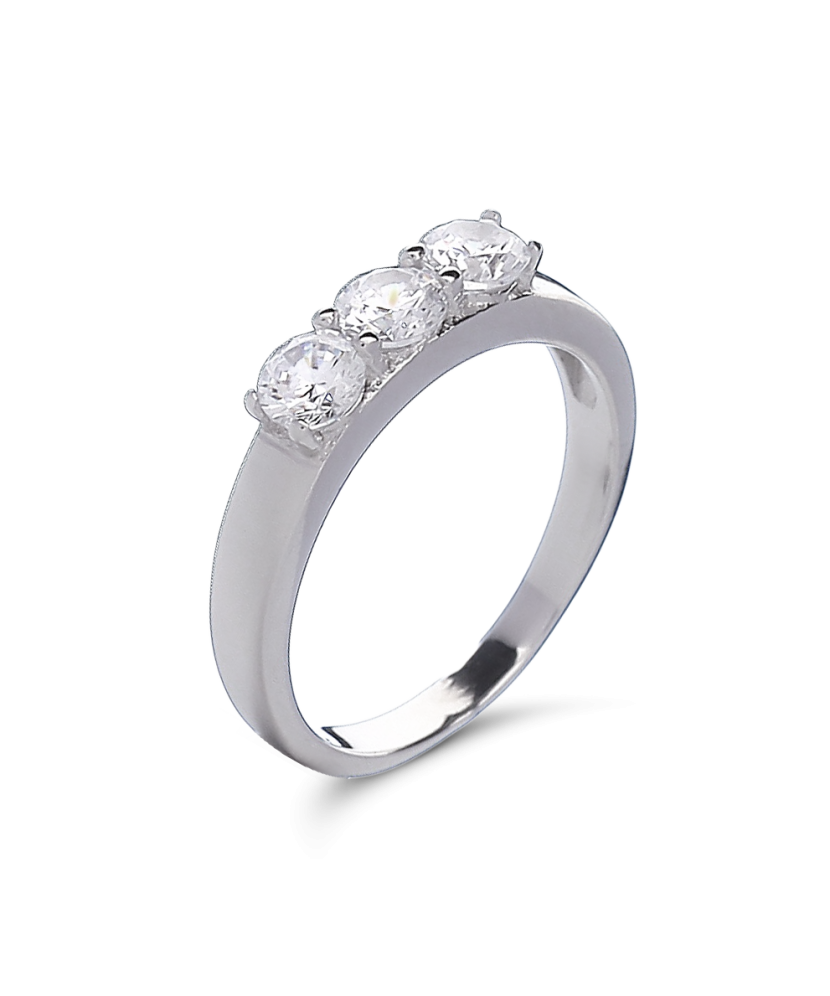 Sidabrinis žiedas su cirkoniais - Sidabriniai žiedai - Goldinga