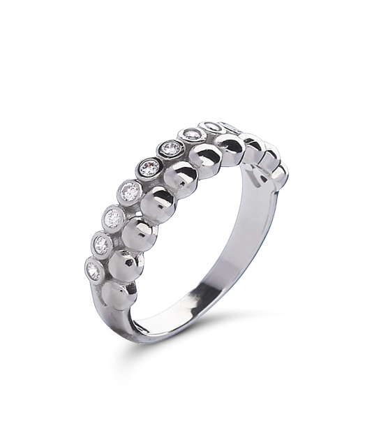 Sidabrinis žiedas su cirkoniais - Sidabriniai žiedai - Goldinga