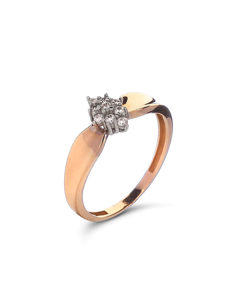 Auksinis žiedas su cirkoniais - Auksiniai žiedai - Goldinga