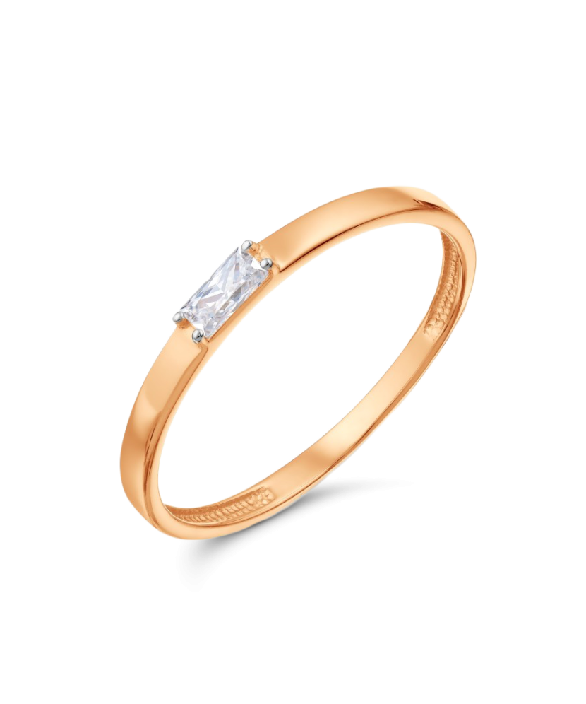 Auksinis žiedas su kristalu - Auksiniai žiedai - Goldinga