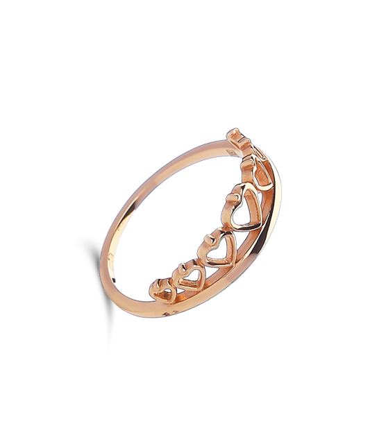 Auksinis žiedas "širdelės" - Auksiniai žiedai - Goldinga