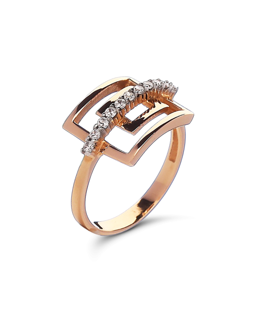 Auksinis žiedas su cirkoniais - Auksiniai žiedai - Goldinga