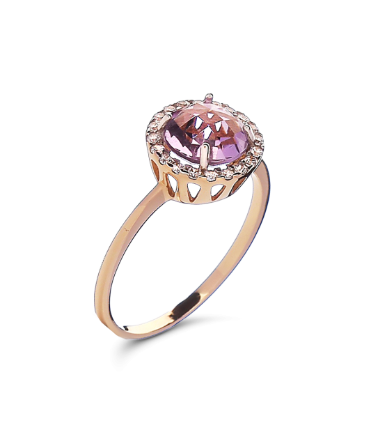 Auksinis žiedas su cirkoniais - Auksiniai žiedai - Goldinga