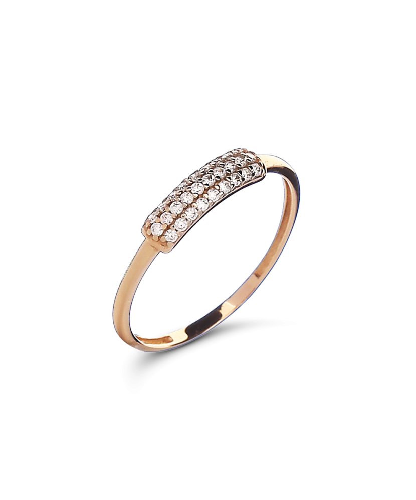 Auksinis žiedas su cirkoniais - Auksiniai žiedai - Goldinga