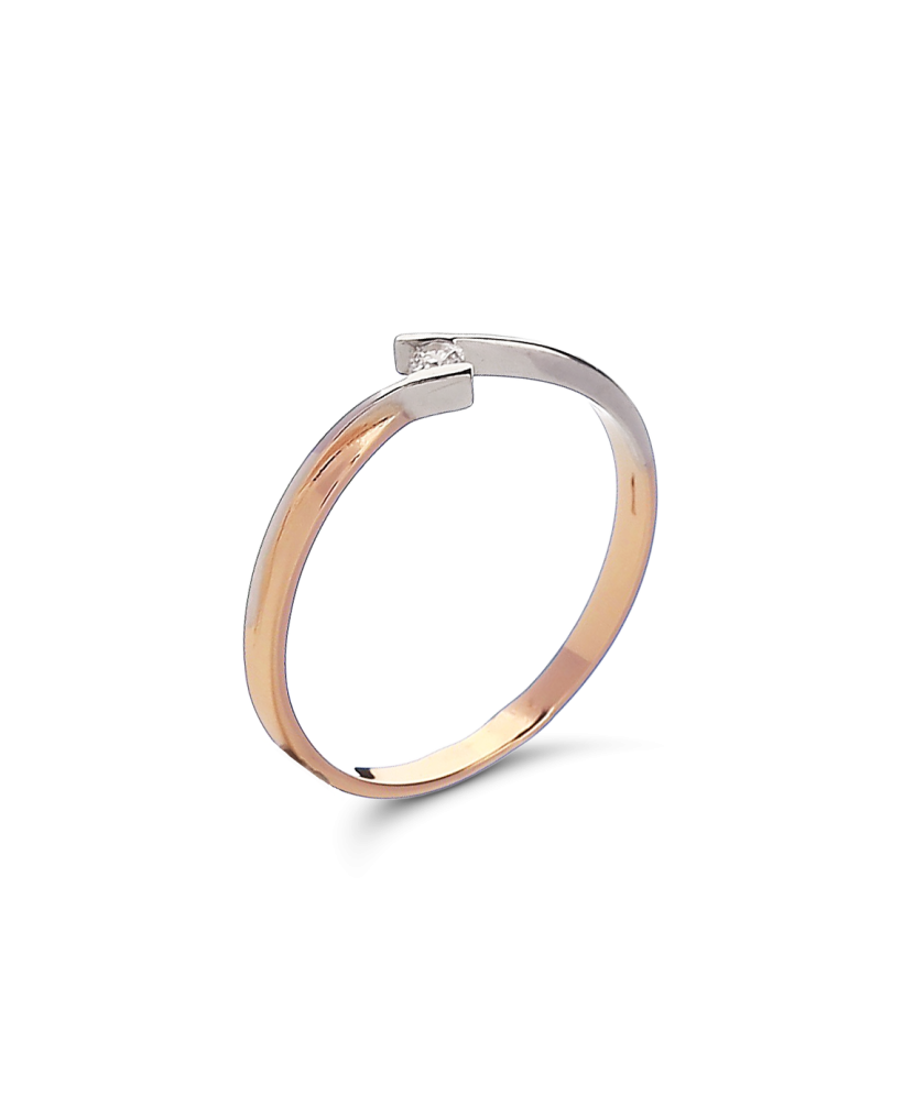 Auksinis žiedas su cirkoniais - Auksiniai žiedai - Goldinga