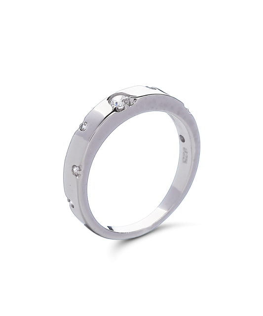 Sidabrinis žiedas su cirkoniais - Sidabriniai žiedai - Goldinga