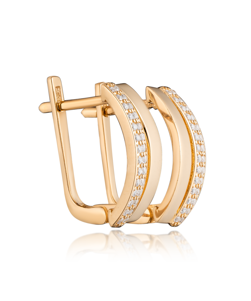 Auksiniai auskarai su cirkoniais - Auksiniai auskarai - Goldinga