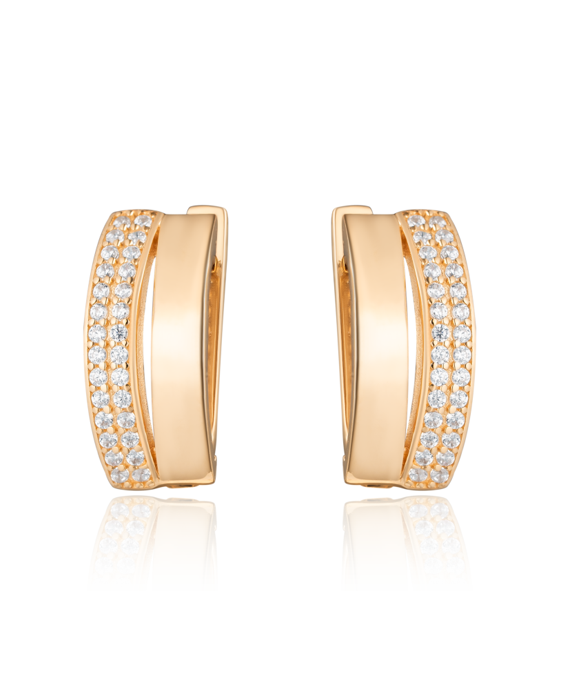 Auksiniai auskarai su cirkoniais - Auksiniai auskarai - Goldinga