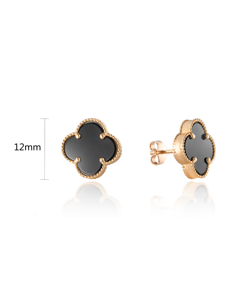 Auksiniai auskarai su emale 12mm - Auksiniai auskarai - Goldinga