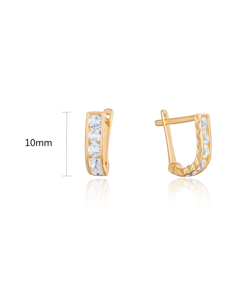 Auksiniai auskarai su cirkoniais - Auksiniai auskarai - Goldinga