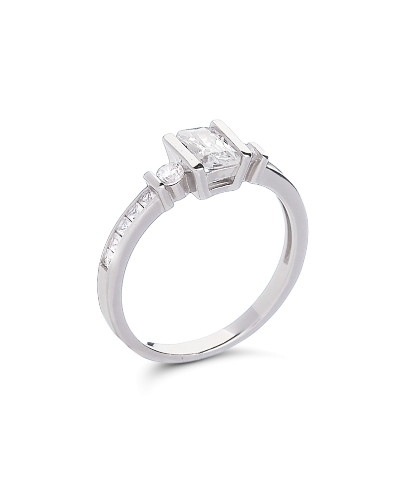 Sidabrinis žiedas su cirkoniais - Sidabriniai žiedai - Goldinga