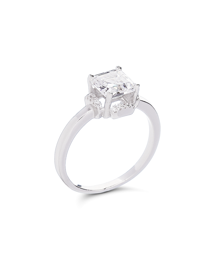 Sidabrinis žiedas su cirkoniais - Sidabriniai žiedai - Goldinga