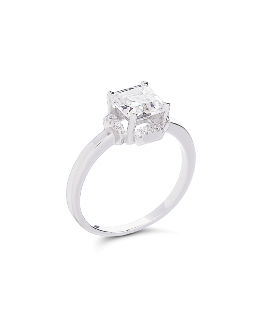 Sidabrinis žiedas su cirkoniais - Sidabriniai žiedai - Goldinga