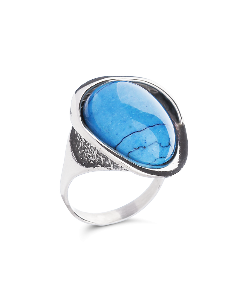 Sidabrinis žiedas su turkiu - Sidabriniai žiedai - Goldinga