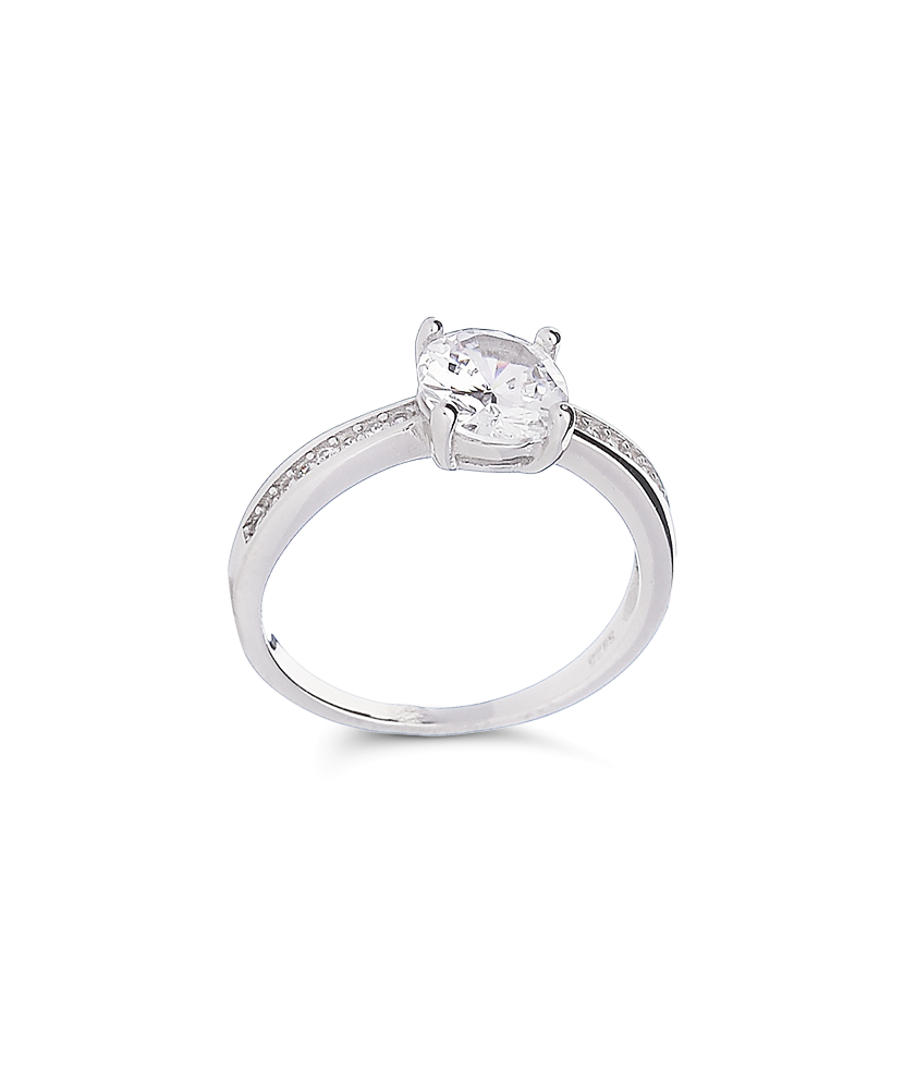 Sidabrinis žiedas su cirkoniais - Sidabriniai žiedai - Goldinga